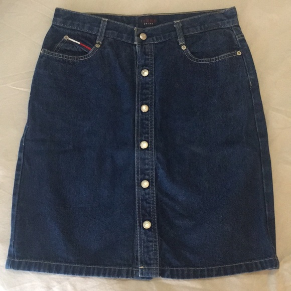 Tommy Hilfiger Dresses & Skirts - Y2K Tommy Jeans Button Front Denim Skirt